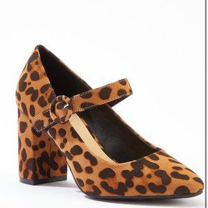 Mary Jane Chunky Leopard Heel NWB